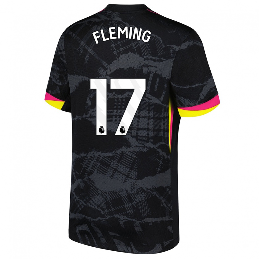 Kandiny Hombre Camiseta Jessie Fleming #17 Negro Rosa Equipación Tercera 2024/25 La Camisa Chile