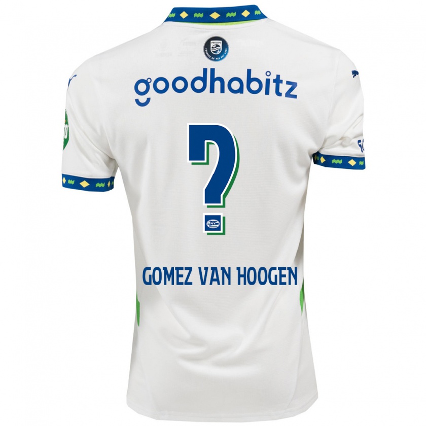 Kandiny Hombre Camiseta Samuel Gomez Van Hoogen #0 Blanco Azul Oscuro Equipación Tercera 2024/25 La Camisa Chile