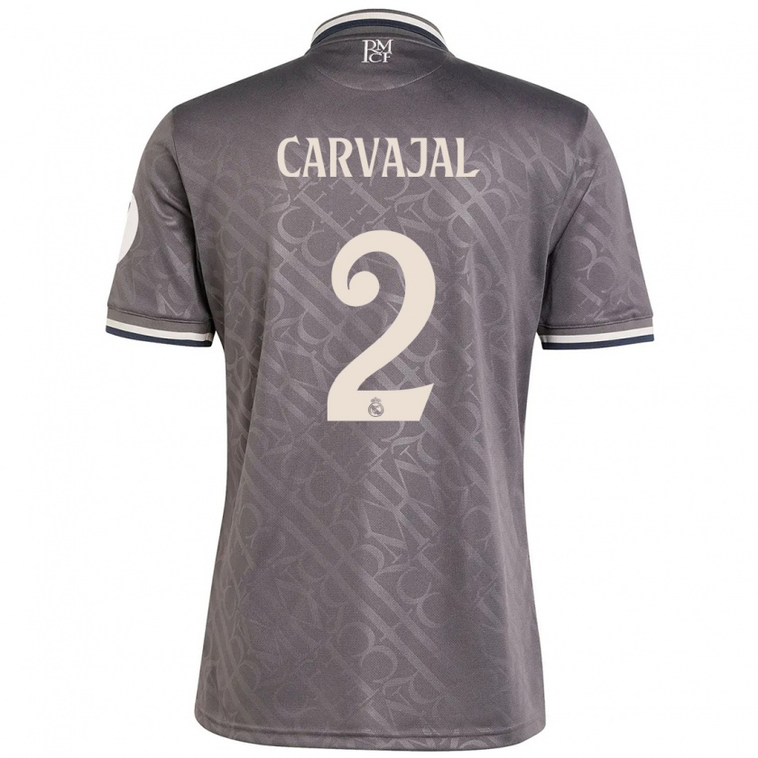 Kandiny Hombre Camiseta Daniel Carvajal #2 Carbón Equipación Tercera 2024/25 La Camisa Chile