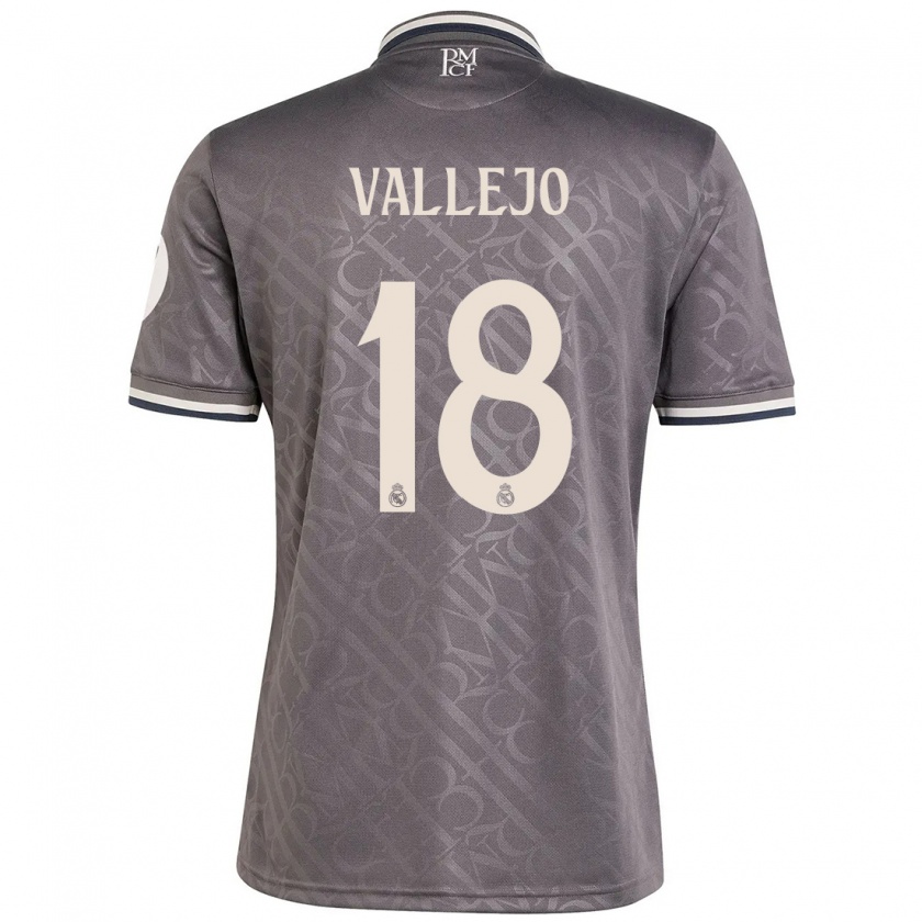 Kandiny Hombre Camiseta Jesús Vallejo #18 Carbón Equipación Tercera 2024/25 La Camisa Chile