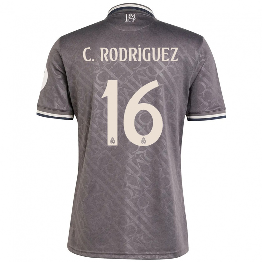 Kandiny Hombre Camiseta Carlos Rodríguez #16 Carbón Equipación Tercera 2024/25 La Camisa Chile