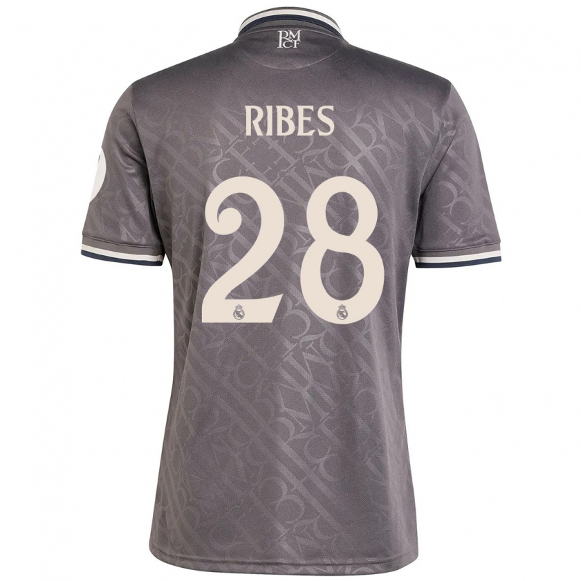 Kandiny Hombre Camiseta Kike Ribes #28 Carbón Equipación Tercera 2024/25 La Camisa Chile