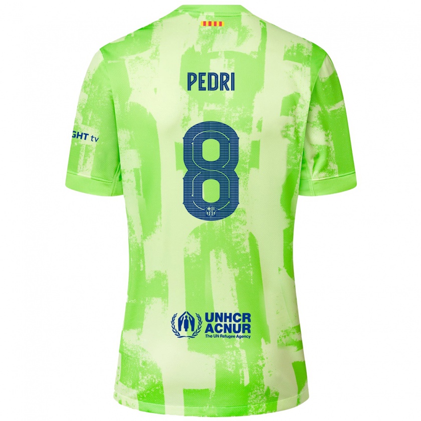 Kandiny Hombre Camiseta Pedri #8 Lima Equipación Tercera 2024/25 La Camisa Chile