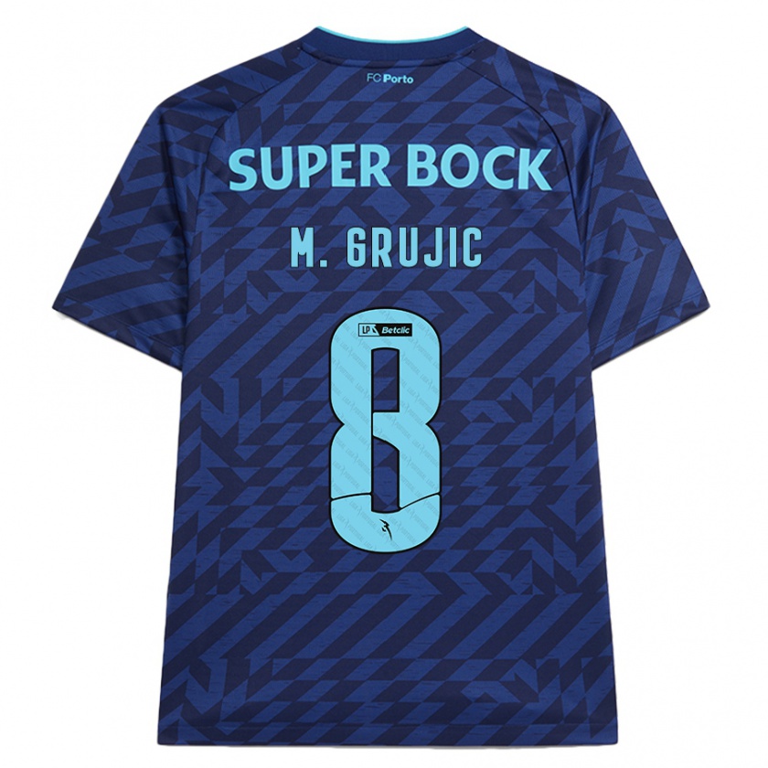 Kandiny Hombre Camiseta Marko Grujic #8 Azul Marino Equipación Tercera 2024/25 La Camisa Chile