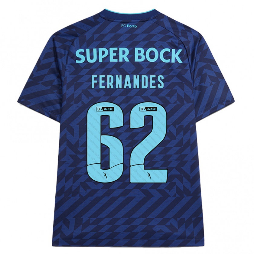 Kandiny Hombre Camiseta Rodrigo Fernandes #62 Azul Marino Equipación Tercera 2024/25 La Camisa Chile