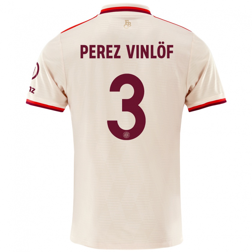 Kandiny Hombre Camiseta Matteo Perez Vinlöf #3 Lino Equipación Tercera 2024/25 La Camisa Chile