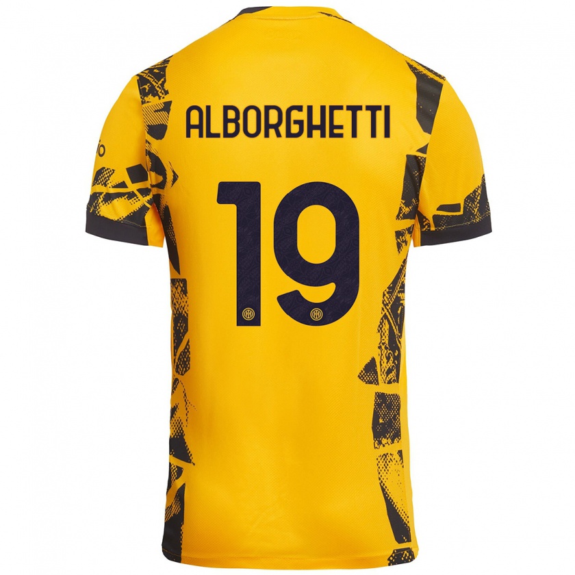 Kandiny Hombre Camiseta Lisa Alborghetti #19 Dorado Negro Equipación Tercera 2024/25 La Camisa Chile