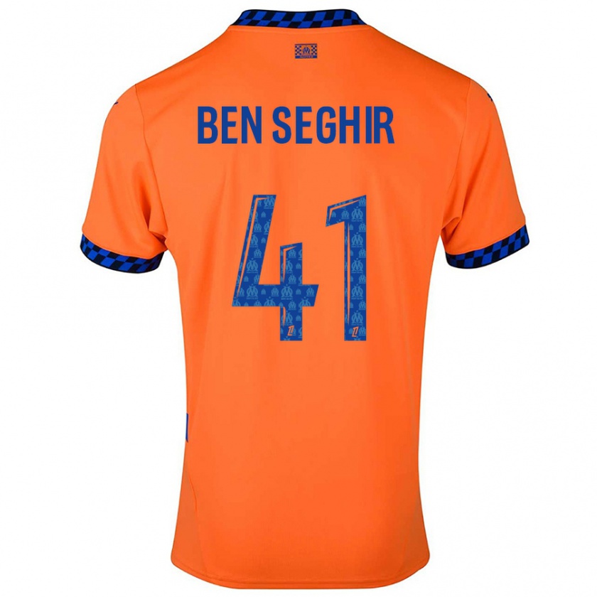 Kandiny Hombre Camiseta Salim Ben Seghir #41 Naranja Azul Oscuro Equipación Tercera 2024/25 La Camisa Chile