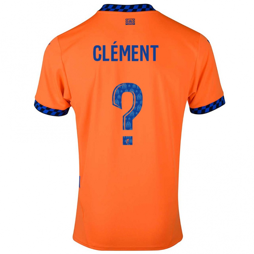 Kandiny Hombre Camiseta Mathis Clément #0 Naranja Azul Oscuro Equipación Tercera 2024/25 La Camisa Chile