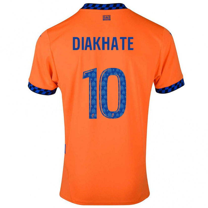 Kandiny Hombre Camiseta Ndeye Awa Diakhaté #10 Naranja Azul Oscuro Equipación Tercera 2024/25 La Camisa Chile