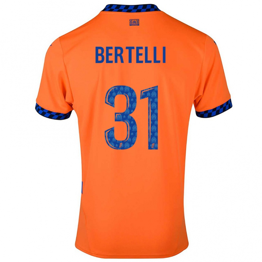 Kandiny Hombre Camiseta Ugo Bertelli #31 Naranja Azul Oscuro Equipación Tercera 2024/25 La Camisa Chile