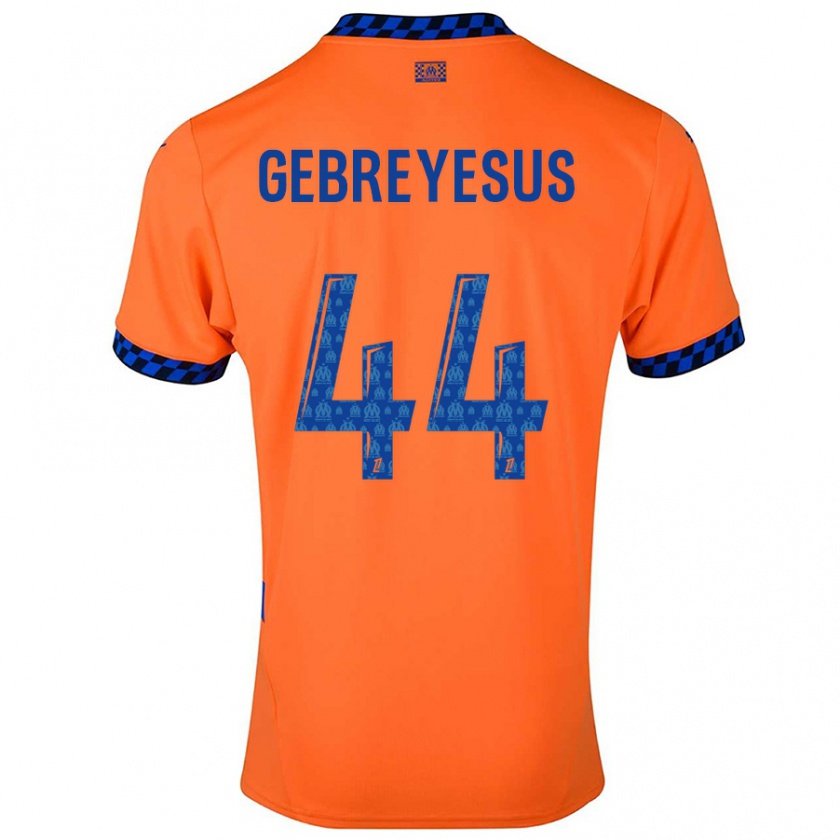 Kandiny Hombre Camiseta Esey Gebreyesus #44 Naranja Azul Oscuro Equipación Tercera 2024/25 La Camisa Chile