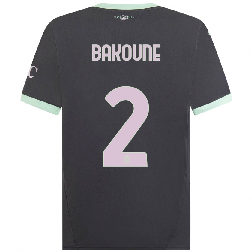 Kandiny Hombre Camiseta Adam Bakoune #2 Gris Equipación Tercera 2024/25 La Camisa Chile