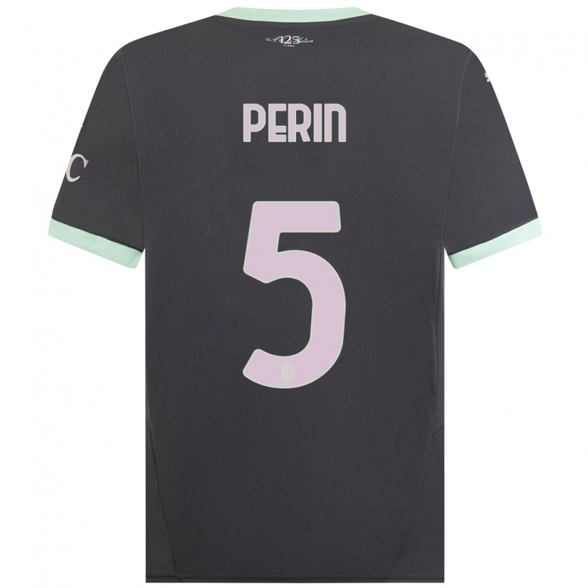 Kandiny Hombre Camiseta Ernesto Perin #5 Gris Equipación Tercera 2024/25 La Camisa Chile