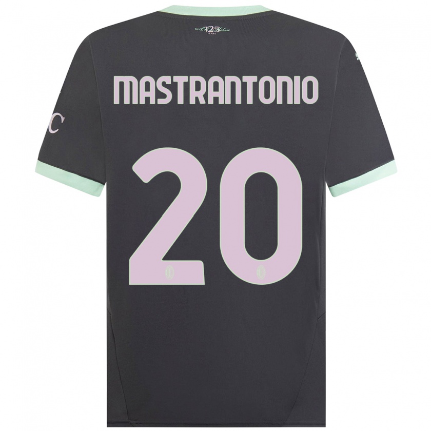 Kandiny Hombre Camiseta Davide Mastrantonio #20 Gris Equipación Tercera 2024/25 La Camisa Chile