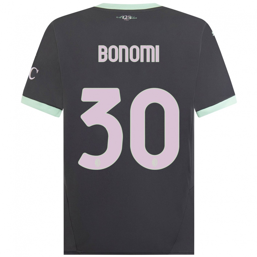 Kandiny Hombre Camiseta Alessandro Bonomi #30 Gris Equipación Tercera 2024/25 La Camisa Chile