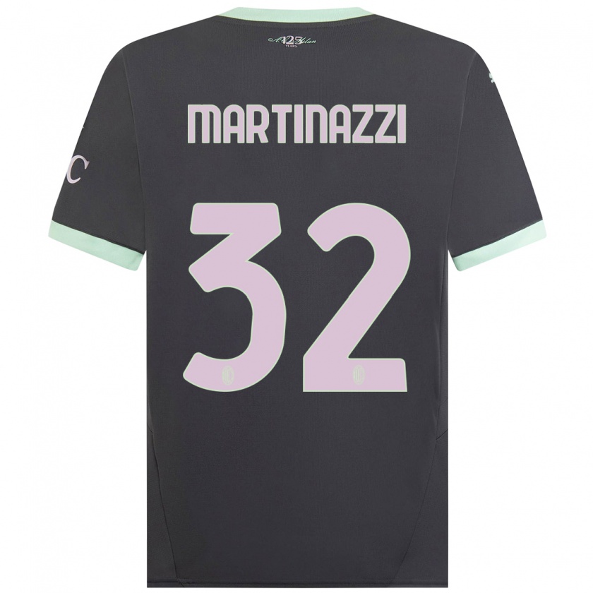 Kandiny Hombre Camiseta Luca Martinazzi #32 Gris Equipación Tercera 2024/25 La Camisa Chile