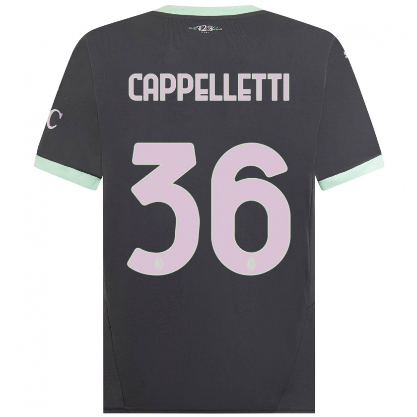 Kandiny Hombre Camiseta Mattia Cappelletti #36 Gris Equipación Tercera 2024/25 La Camisa Chile