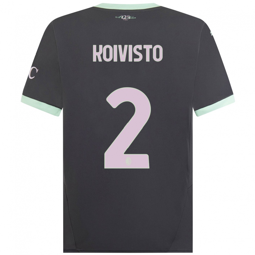 Kandiny Hombre Camiseta Emma Koivisto #2 Gris Equipación Tercera 2024/25 La Camisa Chile