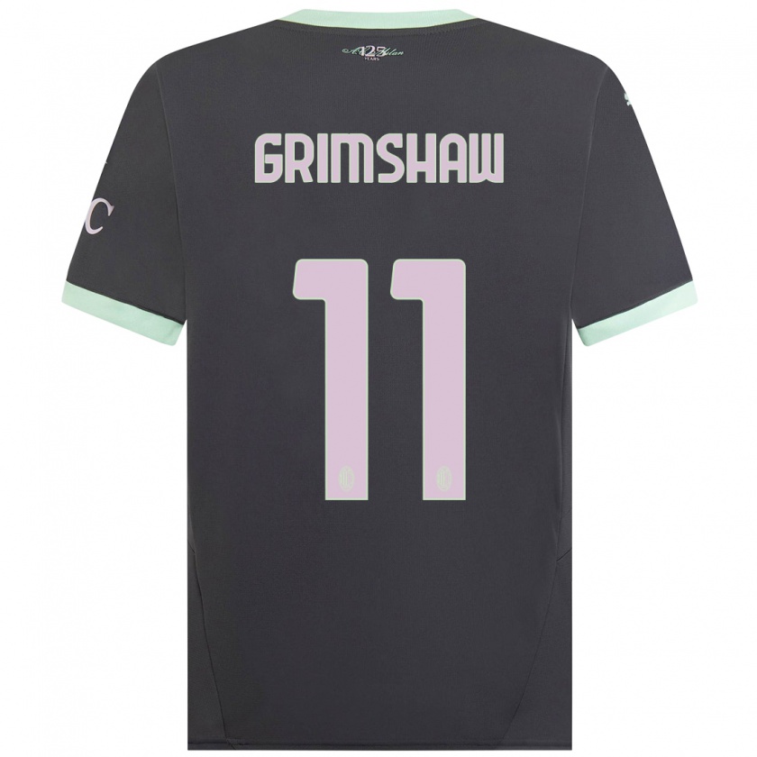 Kandiny Hombre Camiseta Christy Grimshaw #11 Gris Equipación Tercera 2024/25 La Camisa Chile