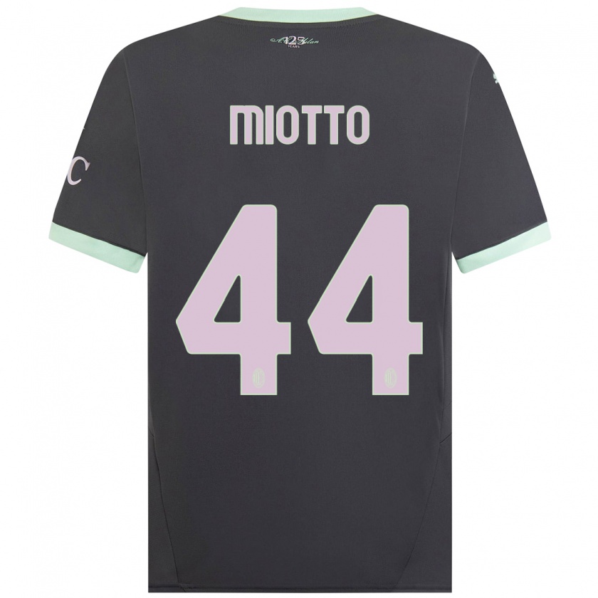 Kandiny Hombre Camiseta Giorgia Miotto #44 Gris Equipación Tercera 2024/25 La Camisa Chile