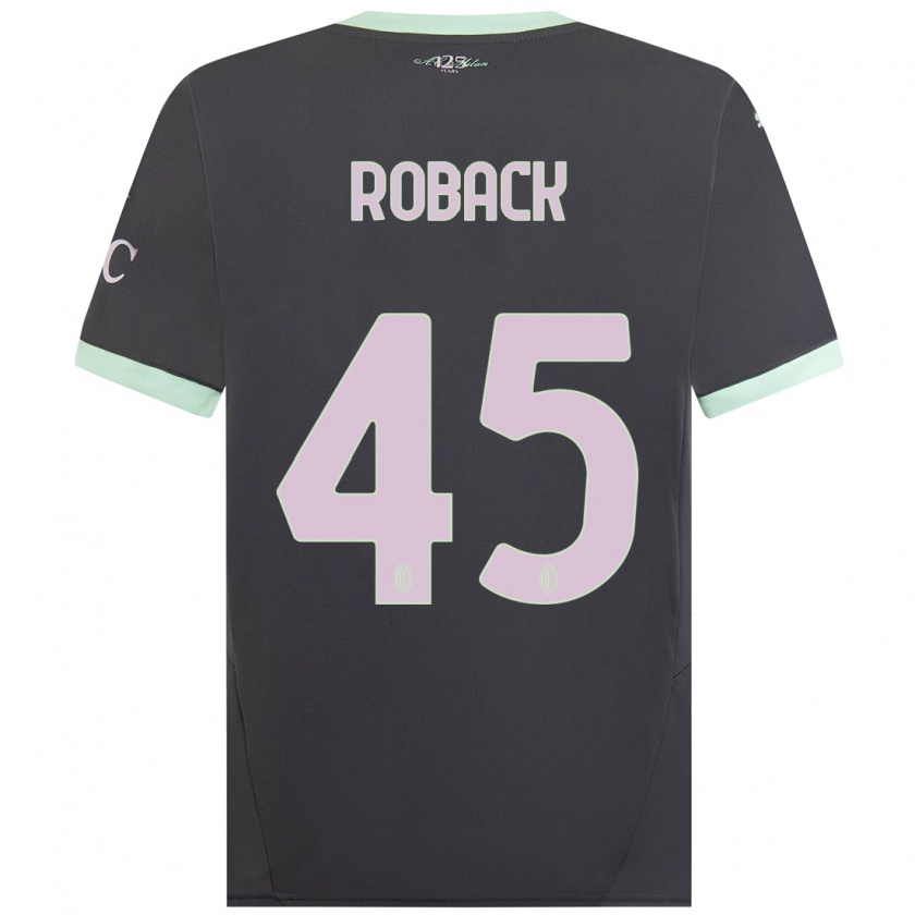 Kandiny Hombre Camiseta Emil Roback #45 Gris Equipación Tercera 2024/25 La Camisa Chile