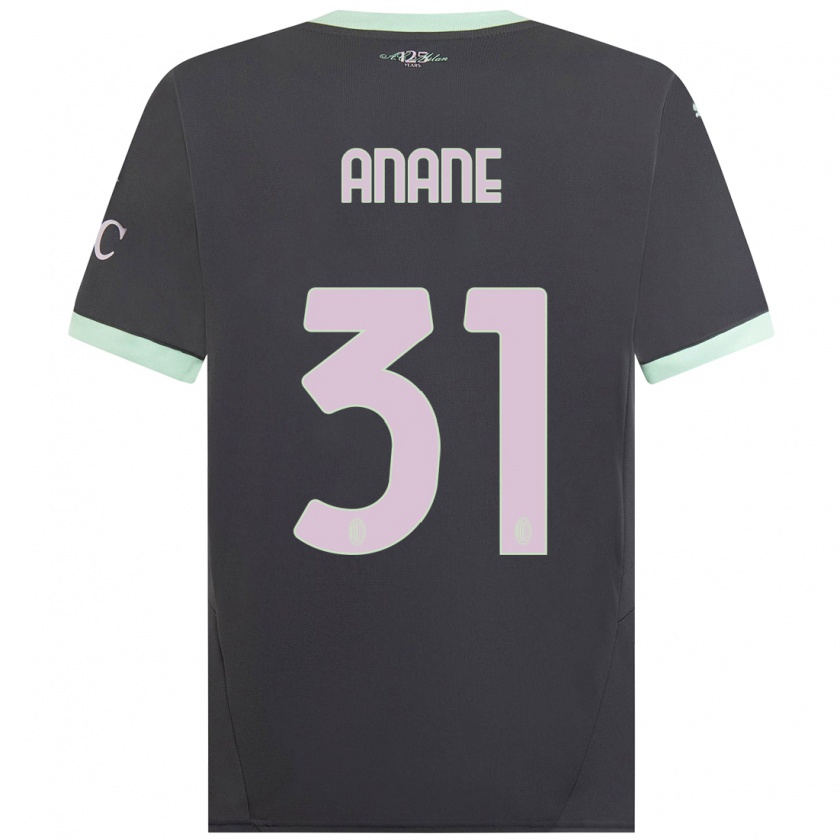 Kandiny Hombre Camiseta Emmanuel Anane #31 Gris Equipación Tercera 2024/25 La Camisa Chile