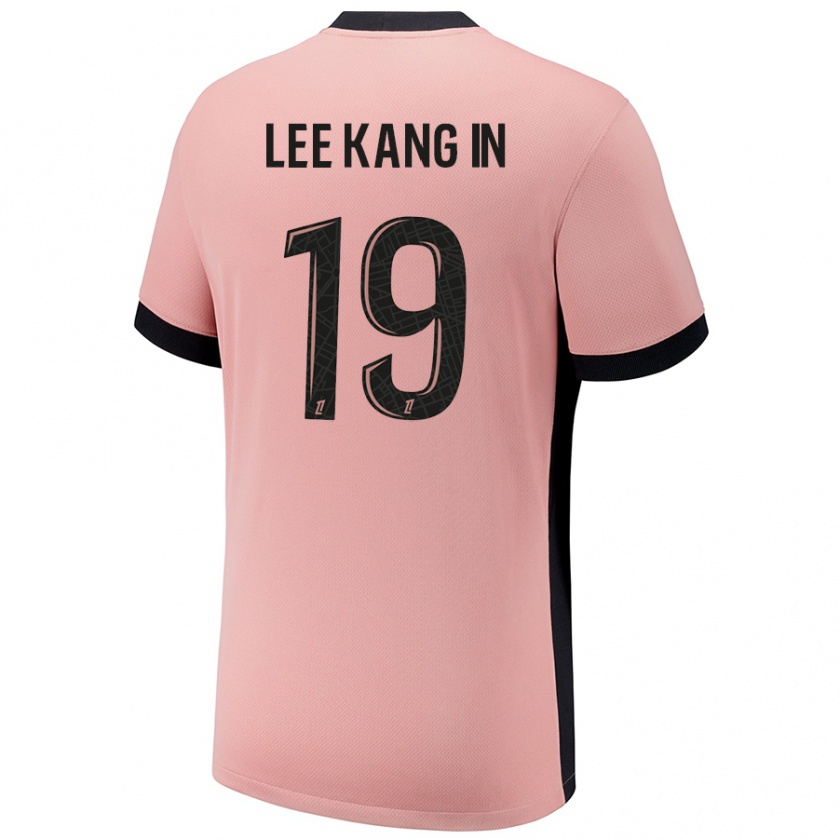 Kandiny Hombre Camiseta Kang-In Lee #19 Rosa Óxido Equipación Tercera 2024/25 La Camisa Chile