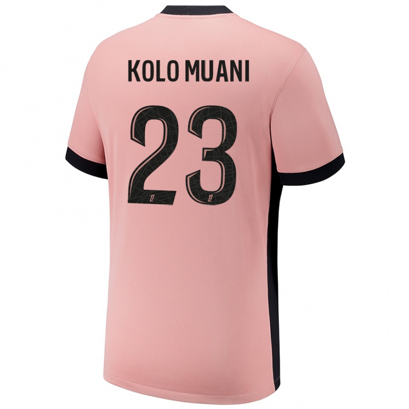 Kandiny Hombre Camiseta Randal Kolo Muani #23 Rosa Óxido Equipación Tercera 2024/25 La Camisa Chile