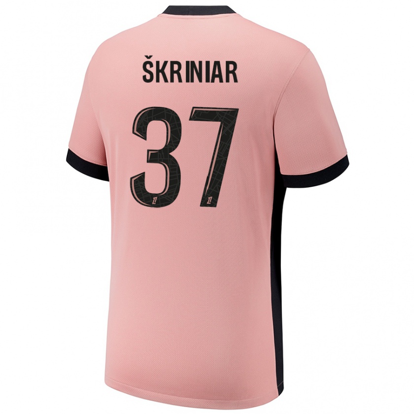 Kandiny Hombre Camiseta Milan Skriniar #37 Rosa Óxido Equipación Tercera 2024/25 La Camisa Chile