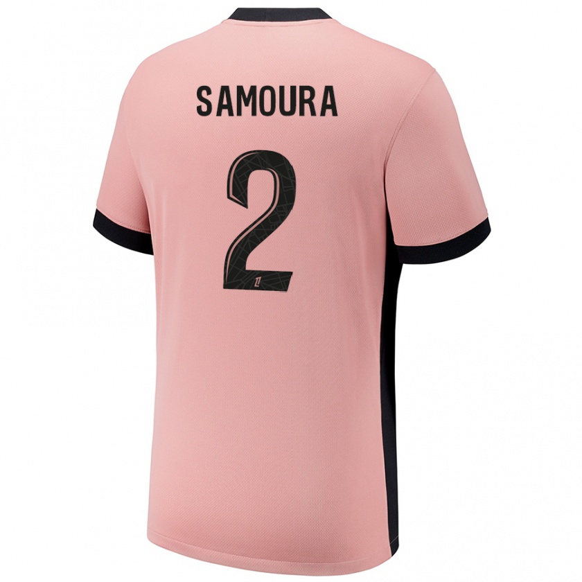 Kandiny Hombre Camiseta Thiniba Samoura #2 Rosa Óxido Equipación Tercera 2024/25 La Camisa Chile