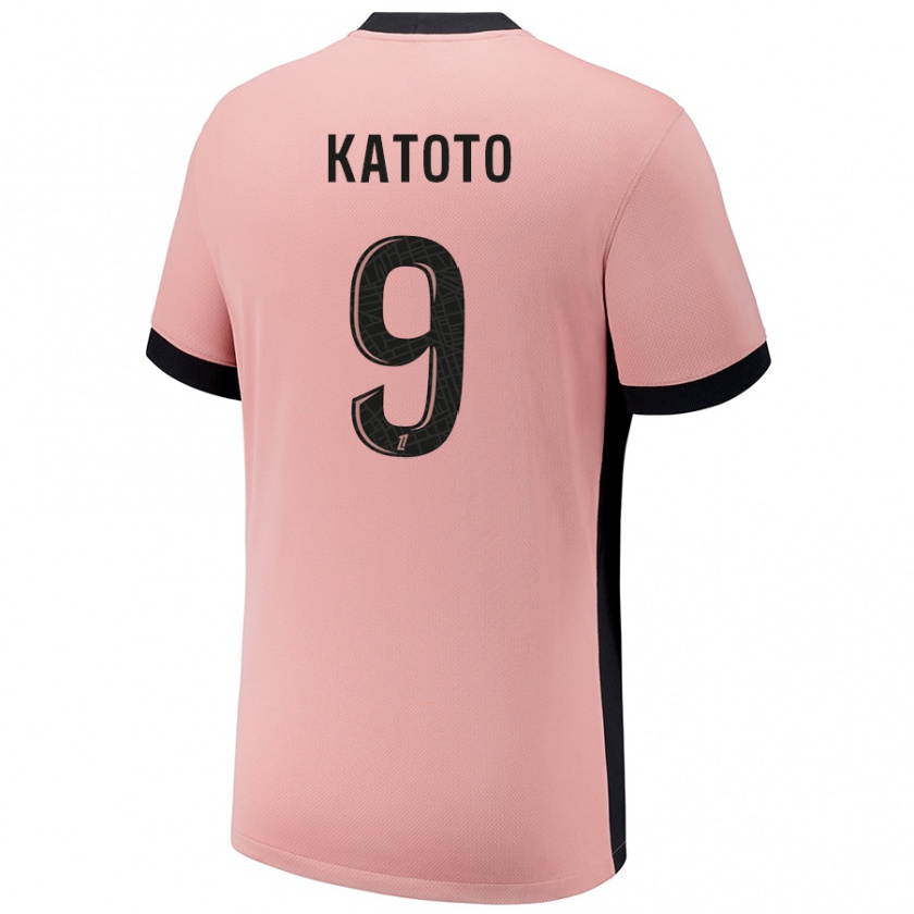 Kandiny Hombre Camiseta Marie-Antoinette Katoto #9 Rosa Óxido Equipación Tercera 2024/25 La Camisa Chile