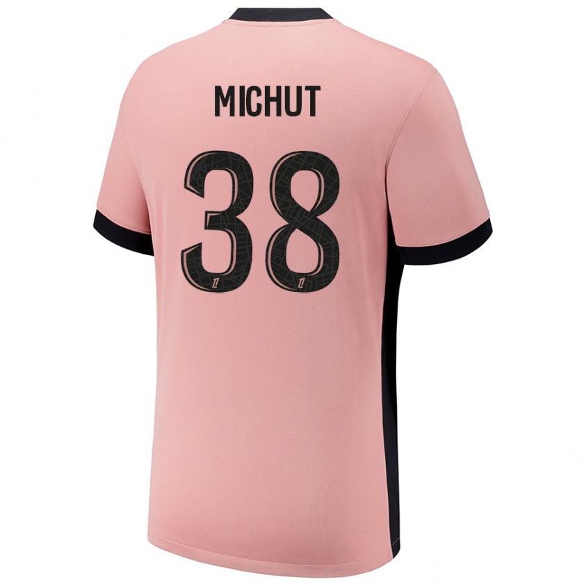 Kandiny Hombre Camiseta Edouard Michut #38 Rosa Óxido Equipación Tercera 2024/25 La Camisa Chile