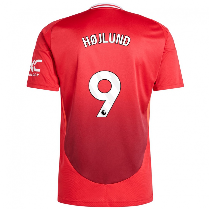 Kandiny Mujer Camiseta Rasmus Højlund #9 Rojo Brillante 1ª Equipación 2024/25 La Camisa Chile