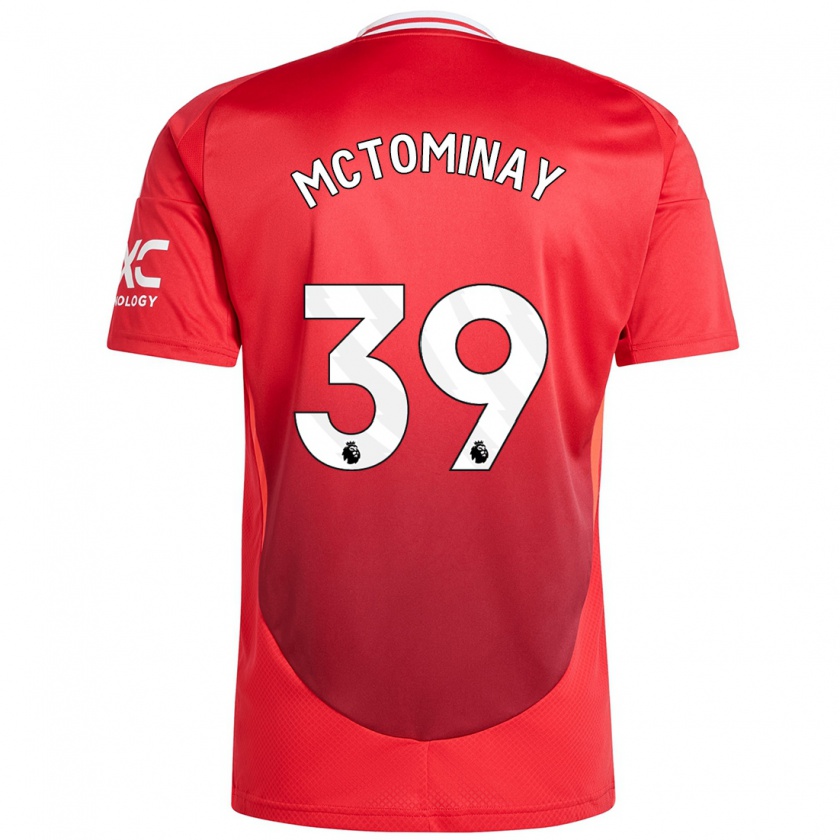 Kandiny Mujer Camiseta Scott Mctominay #39 Rojo Brillante 1ª Equipación 2024/25 La Camisa Chile