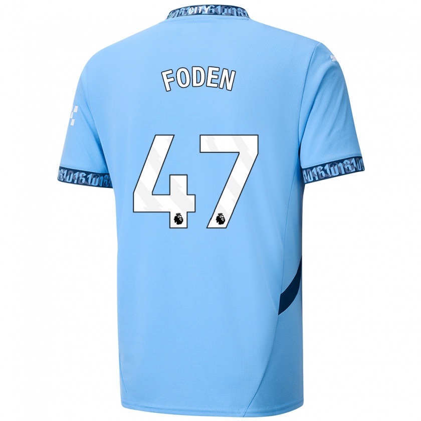 Kandiny Mujer Camiseta Phil Foden #47 Azul Marino 1ª Equipación 2024/25 La Camisa Chile