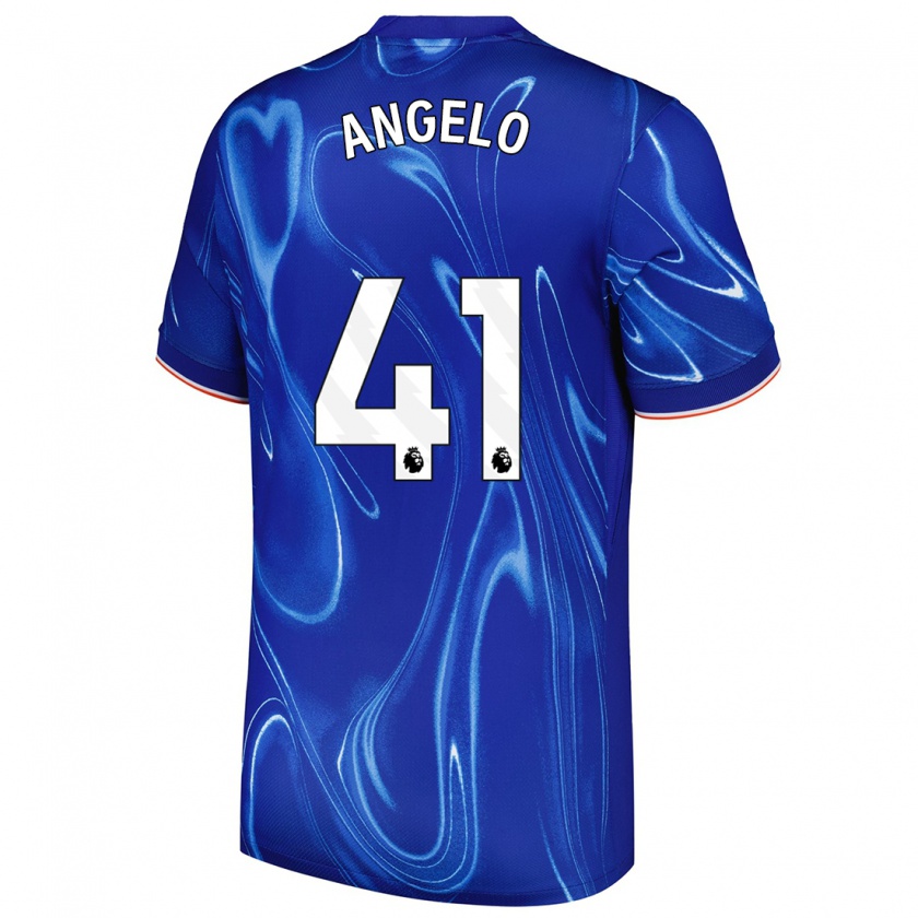 Kandiny Mujer Camiseta Ângelo #41 Azul Blanco 1ª Equipación 2024/25 La Camisa Chile