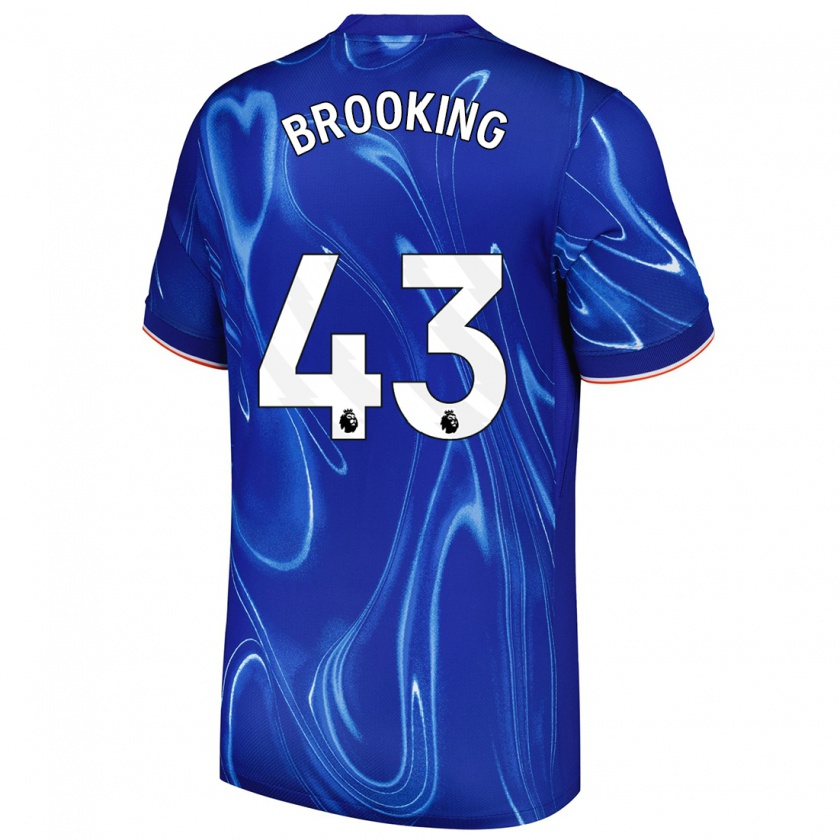 Kandiny Mujer Camiseta Josh Brooking #43 Azul Blanco 1ª Equipación 2024/25 La Camisa Chile