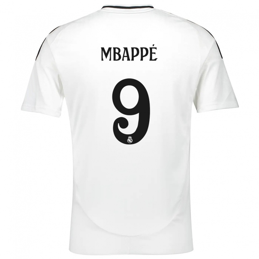 Kandiny Mujer Camiseta Kylian Mbappé #9 Blanco 1ª Equipación 2024/25 La Camisa Chile