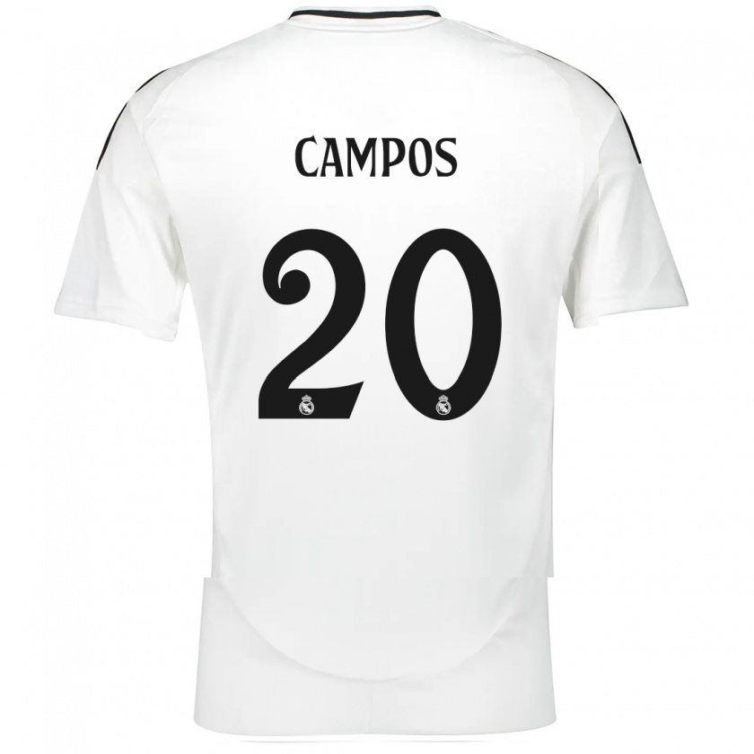 Kandiny Mujer Camiseta Andrés Campos #20 Blanco 1ª Equipación 2024/25 La Camisa Chile