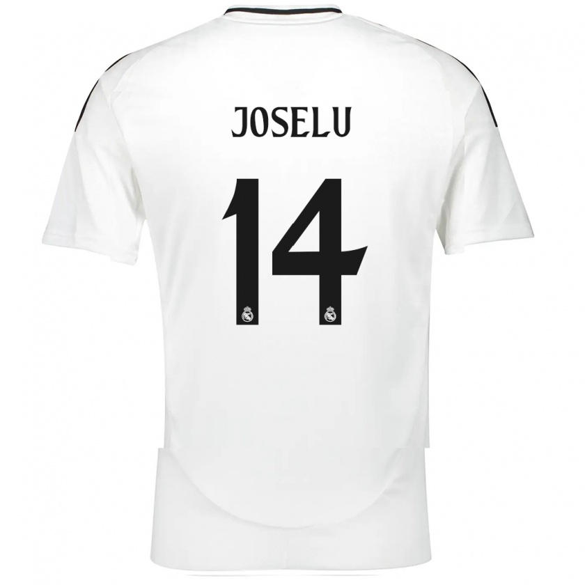 Kandiny Mujer Camiseta Joselu #14 Blanco 1ª Equipación 2024/25 La Camisa Chile