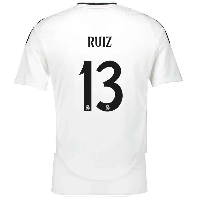 Kandiny Mujer Camiseta Guillermo Ruiz #13 Blanco 1ª Equipación 2024/25 La Camisa Chile