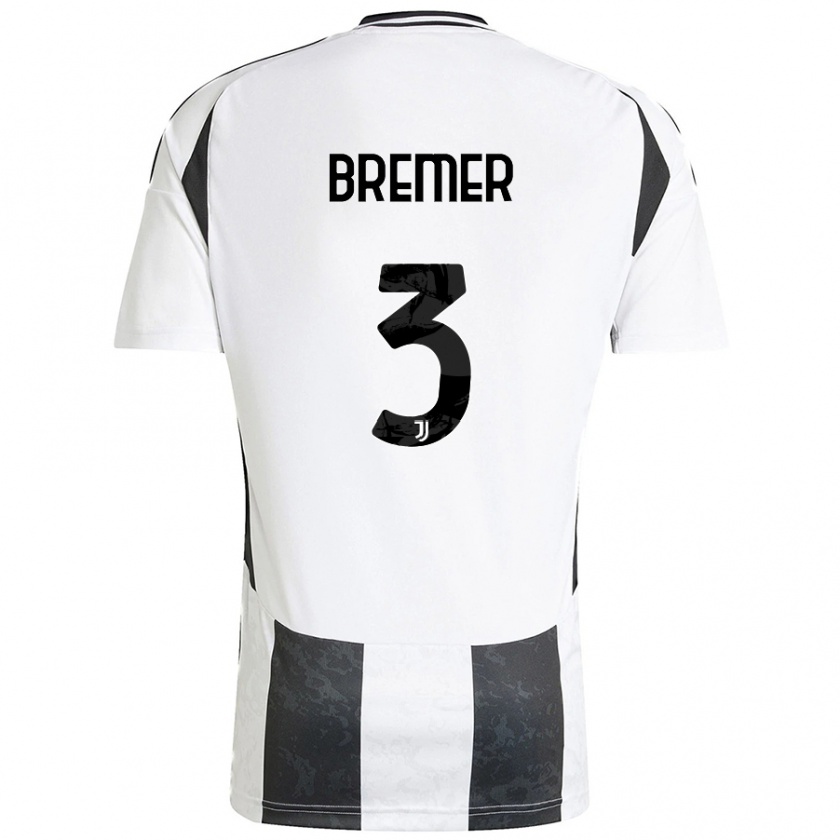 Kandiny Mujer Camiseta Bremer #3 Blanco Negro 1ª Equipación 2024/25 La Camisa Chile