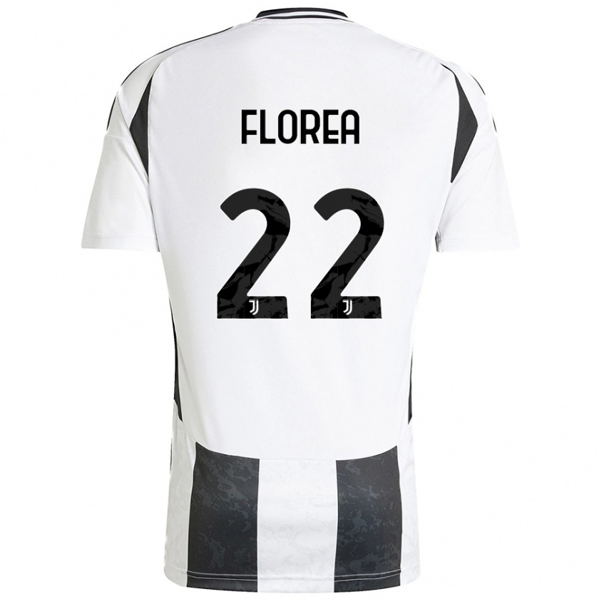 Kandiny Mujer Camiseta Andrei Florea #22 Blanco Negro 1ª Equipación 2024/25 La Camisa Chile