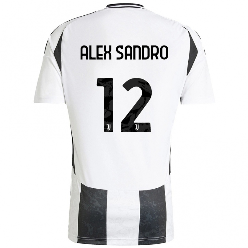 Kandiny Mujer Camiseta Alex Sandro #12 Blanco Negro 1ª Equipación 2024/25 La Camisa Chile