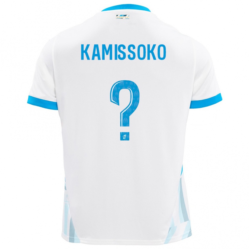 Kandiny Mujer Camiseta Nouhoum Kamissoko #0 Blanco Azul Cielo 1ª Equipación 2024/25 La Camisa Chile