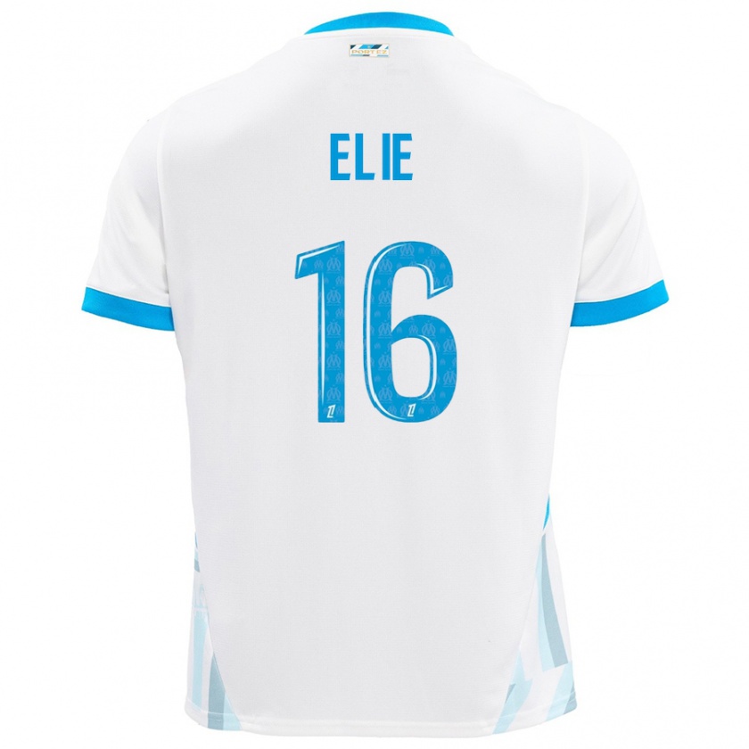 Kandiny Mujer Camiseta Anaïs Elie #16 Blanco Azul Cielo 1ª Equipación 2024/25 La Camisa Chile