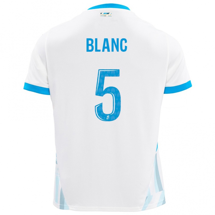 Kandiny Mujer Camiseta Amandine Blanc #5 Blanco Azul Cielo 1ª Equipación 2024/25 La Camisa Chile