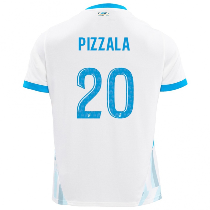 Kandiny Mujer Camiseta Caroline Pizzala #20 Blanco Azul Cielo 1ª Equipación 2024/25 La Camisa Chile