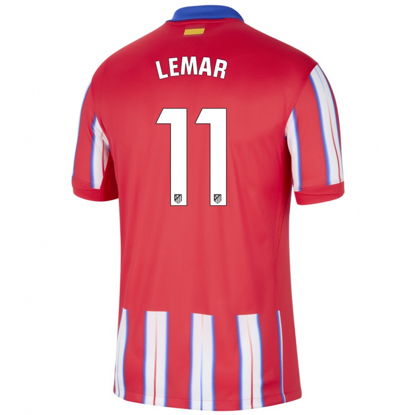 Kandiny Mujer Camiseta Thomas Lemar #11 Rojo Blanco Azul 1ª Equipación 2024/25 La Camisa Chile